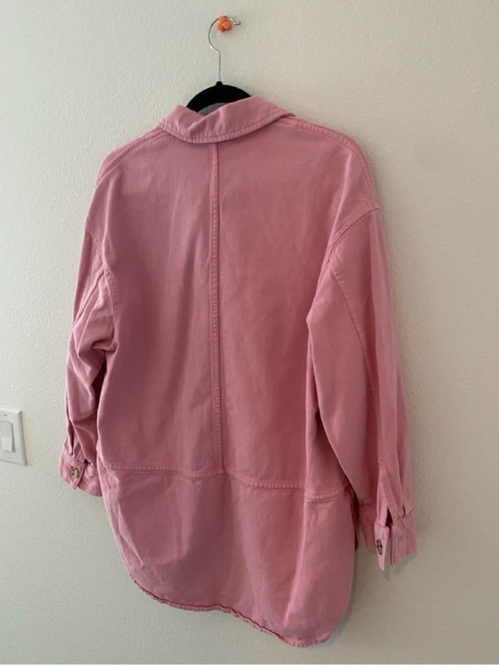 Zara Pink Oversized Button-Front Jacket - Picture 4 of 5